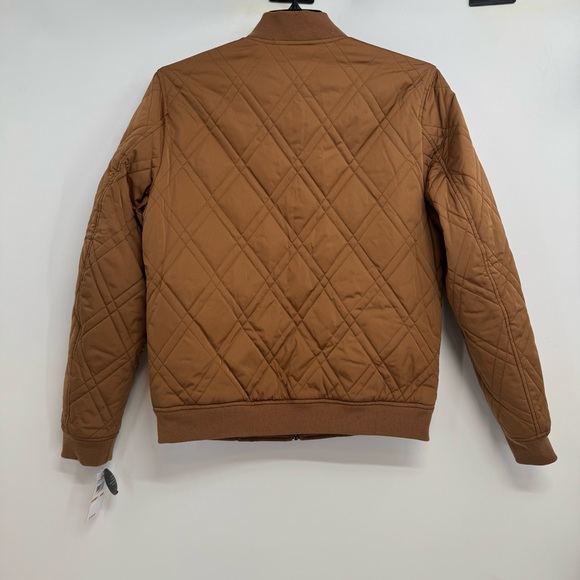 NWT Michael Kors Diamond Quilted Bomber Jacket Luggage Men’s S Tan $159 - Picture 2 of 15